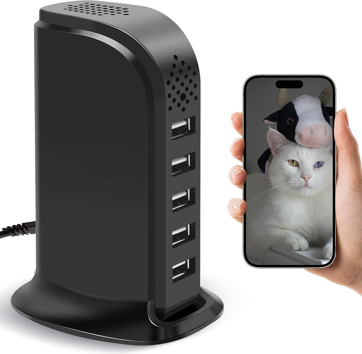 Cámara espía HSKAH con cargador USB, cámara WiFi inalámbrica para n...
