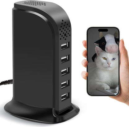 Cámara espía HSKAH con cargador USB, cámara WiFi inalámbrica para n...