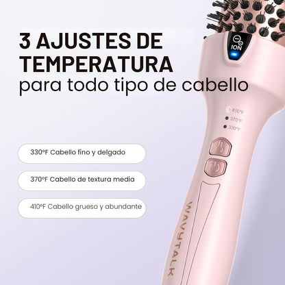 Wavytalk Versión Actualizada Cepillo Térmico, Cepillo Redondo Térmi...