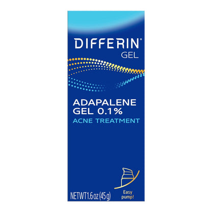 Gel de tratamiento para el acné Differin, suministro de 90 días, tratamiento retinoide para la cara con 0.1% de adapalene, cuidado suave de la piel para pieles sensibles con tendencia al acné, bomba