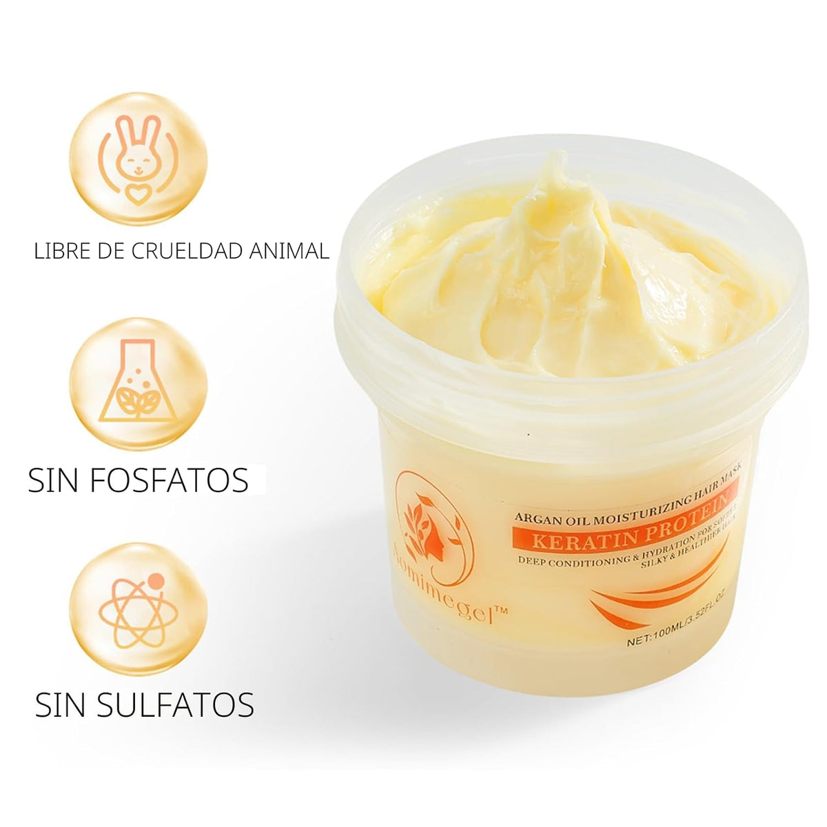 Aomimegel Máscara de cabello de colágeno, máscara de cabello con ac...