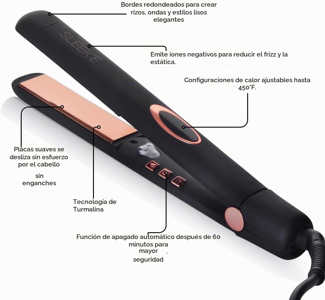 Sleek'e Plancha profesional de titanio para todo tipo de cabell...
