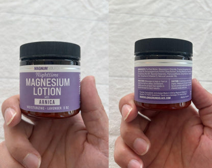 Magnum Solace Loción nocturna de magnesio con árnica \u2013 Alivio...