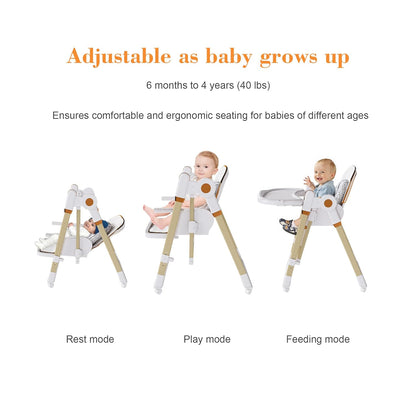 Silla alta plegable para bebés y niños pequeños, columpios portátil...