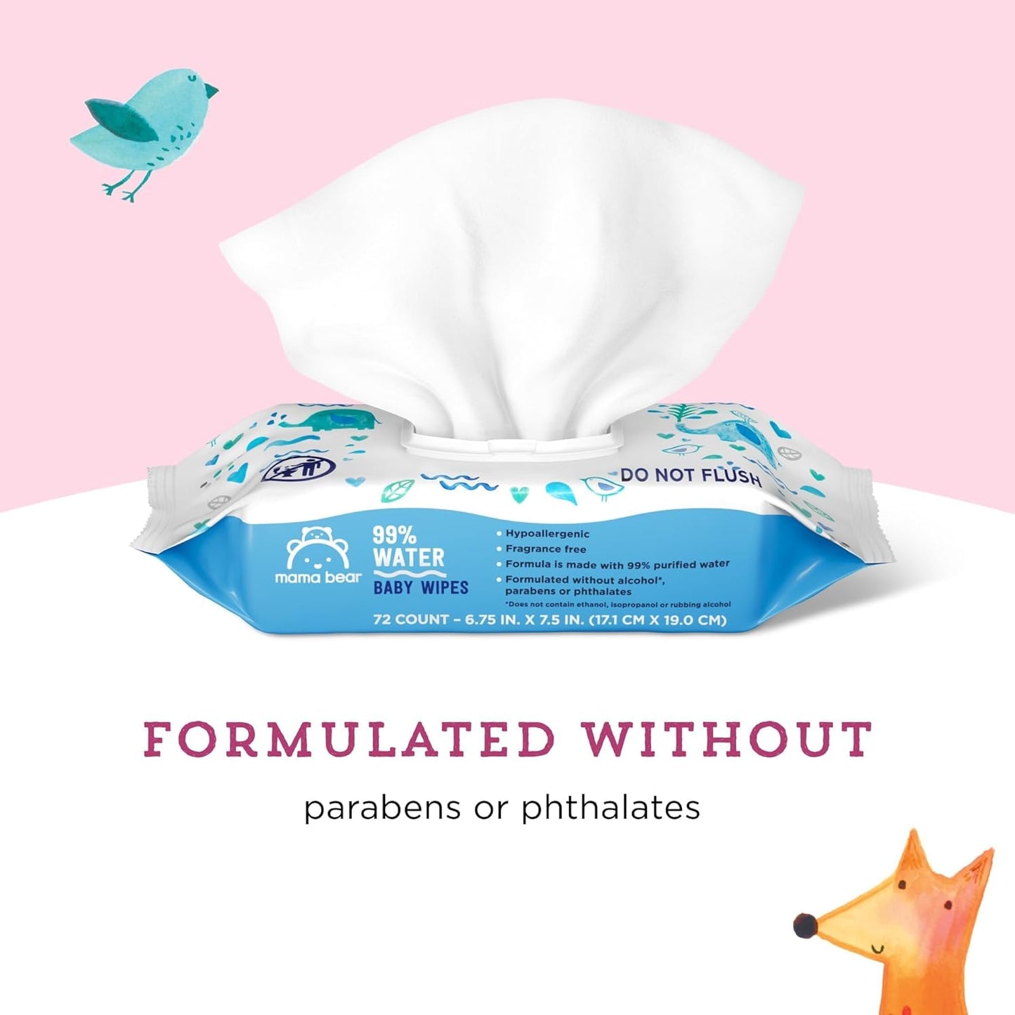 Marca Amazon \u2013 Mama Bear - Toallitas para bebés con 99% de agu...