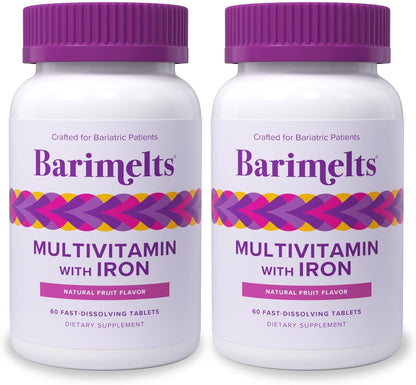 BariMelts Multivitamínico bariátrico con hierro, 120 tabletas de di...