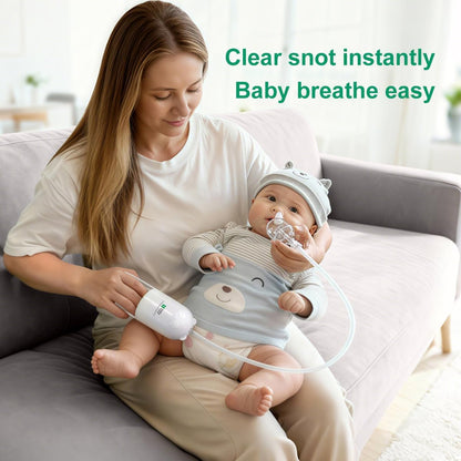 Aspirador nasal para bebé – Control manual de empujar-jalar, succión fuerte silenciosa, no necesita batería – Succión nasal suave e higiénica con caja de almacenamiento y clip de moco
