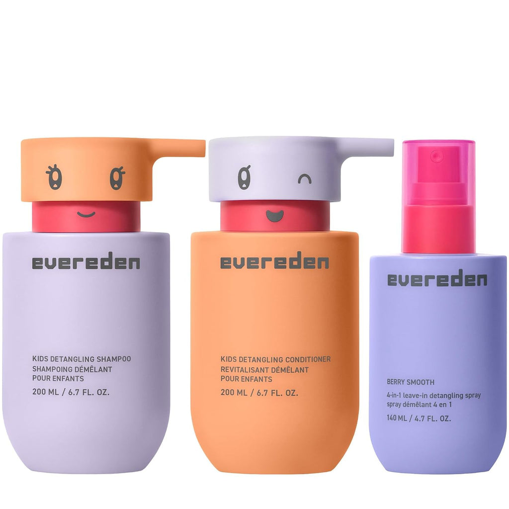 Evereden Kids - Juego de champú, acondicionador y espray desenredan...