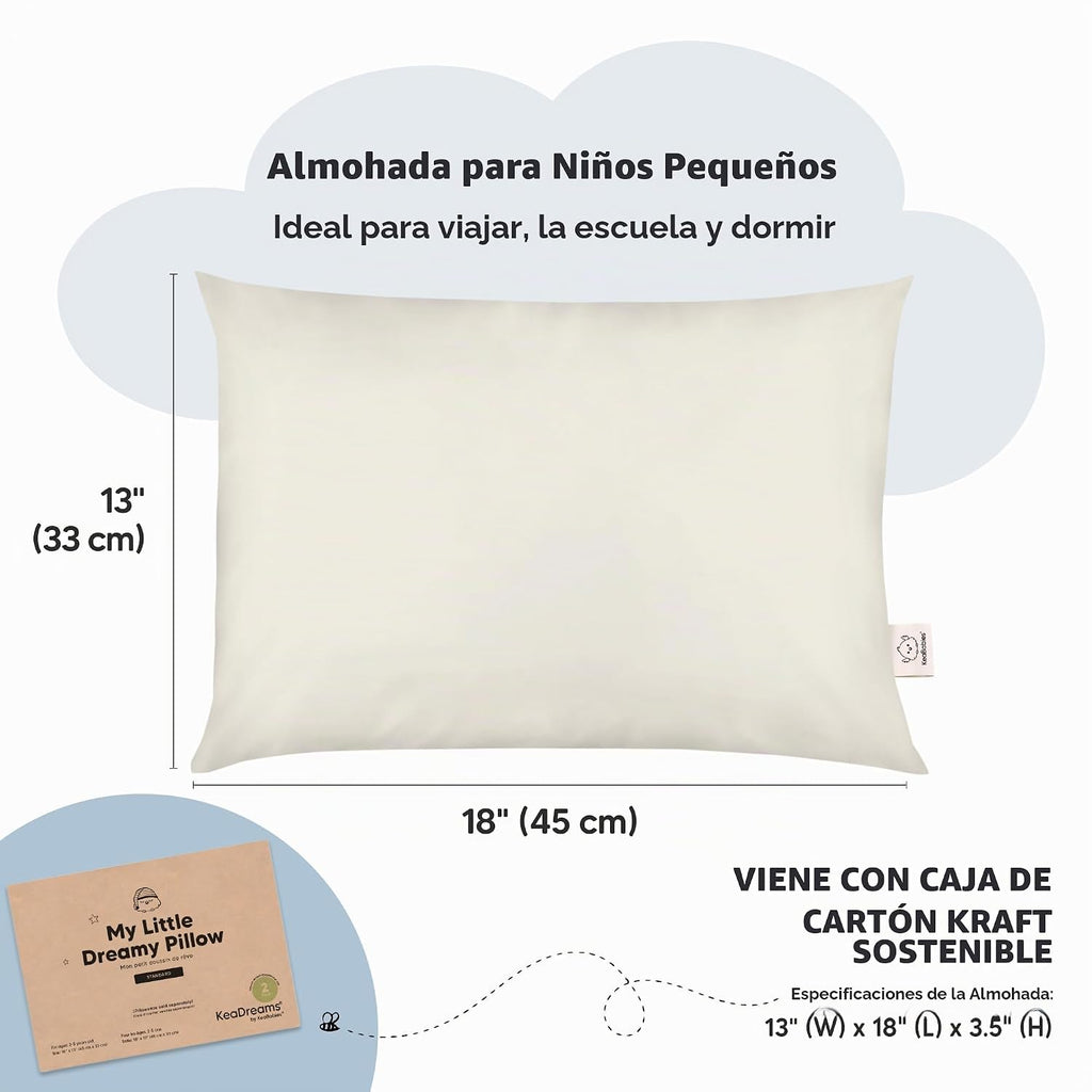 KeaBabies Paquete de 2 almohadas para niños de 2 años a 5,13 x 18 p...