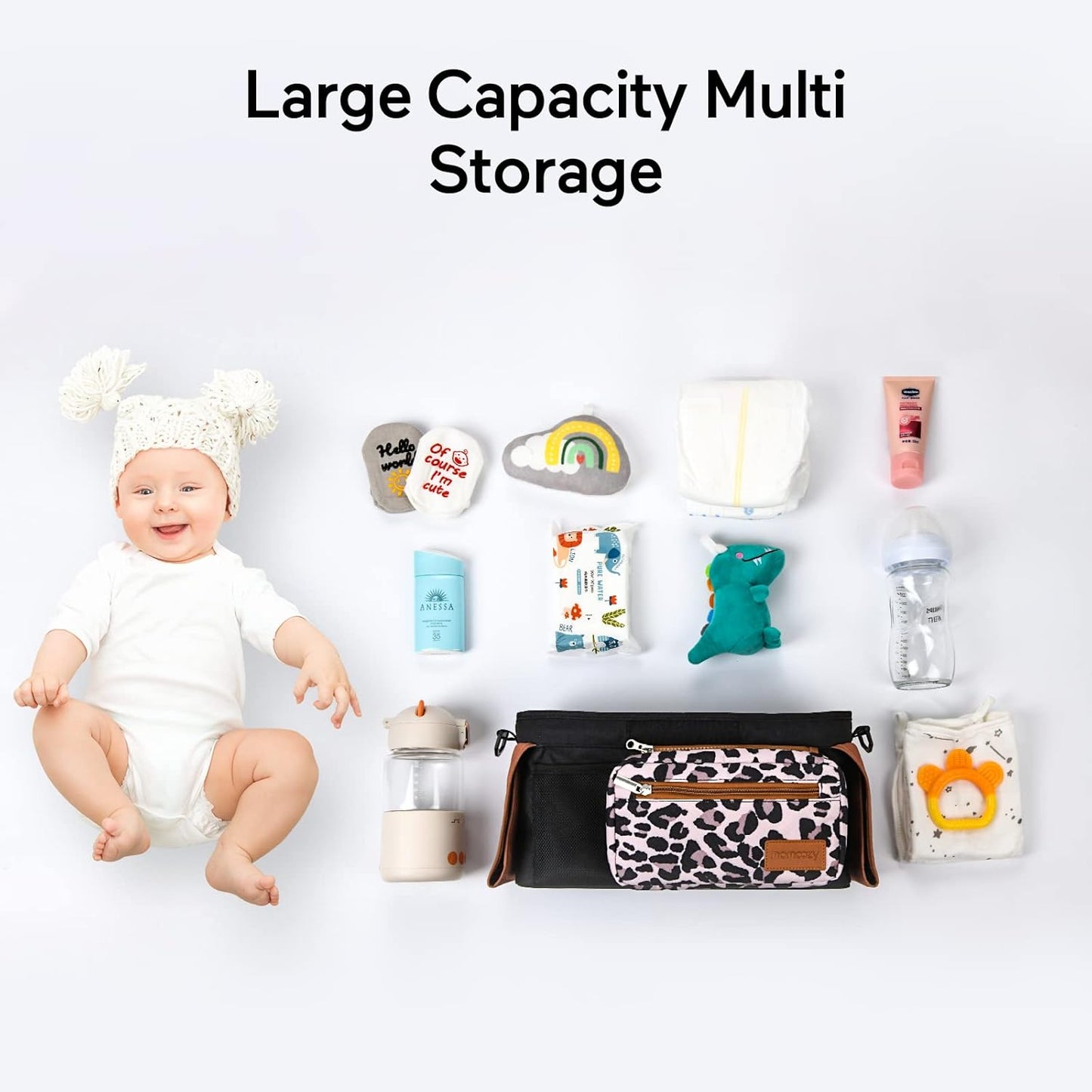 Momcozy: organizador universal de cochecito con soporte para tazas...