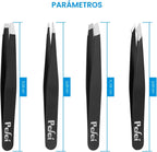 Pefei Juego de pinzas profesionales de acero inoxidable para cejas,...