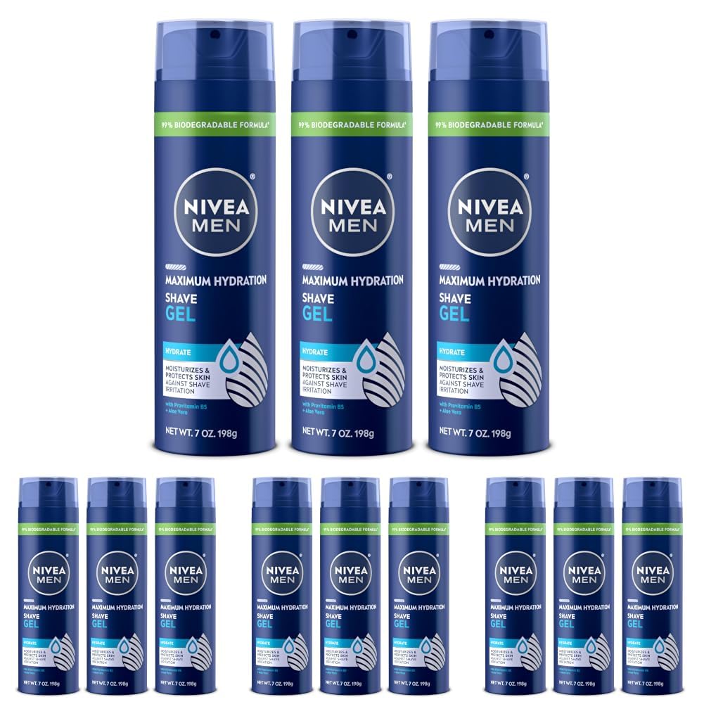 NIVEA MEN Gel de afeitado de máxima hidratación para hombres, paque...
