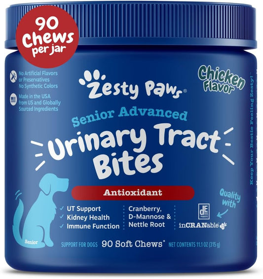 Zesty Paws Suplemento de Arándano Rojo Senior para Perros - Control...
