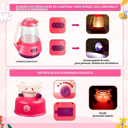 Meland - Juego de camping para niñas - Juguetes de tienda de campañ...