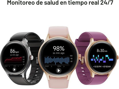 Woneligo Reloj inteligente para mujer, reloj AMOLED de fitness con...
