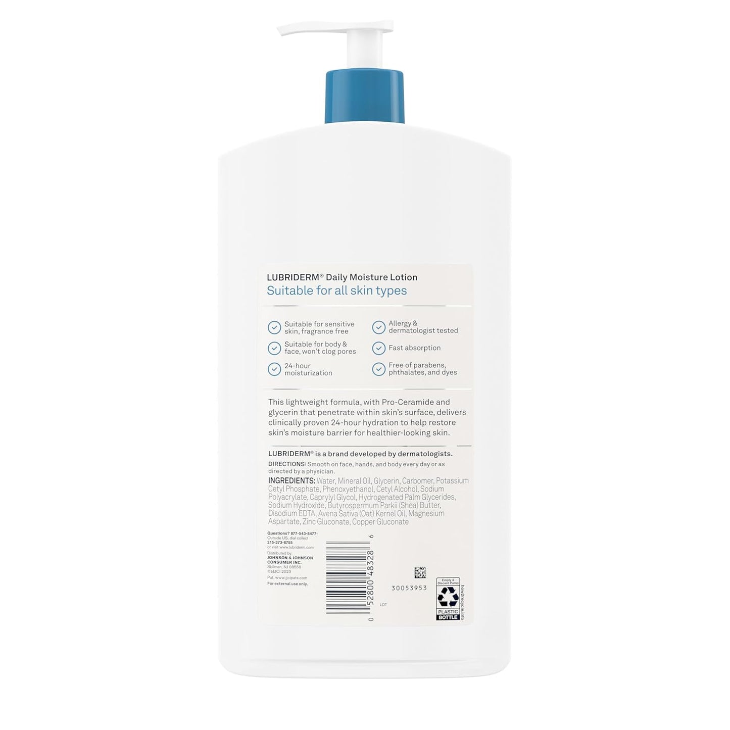 Lubriderm, Loción de Humectación Diaria Libre de Fragancia + Pro-Ce...