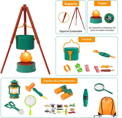 Meland Juego de Campamento para Niños con Tienda - Juguetes para Ni...
