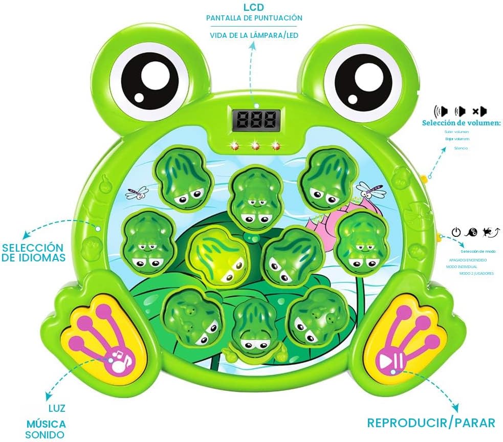 YEEBAY - Juego de aplasta a la rana con 2 martillos, juguete de apr...