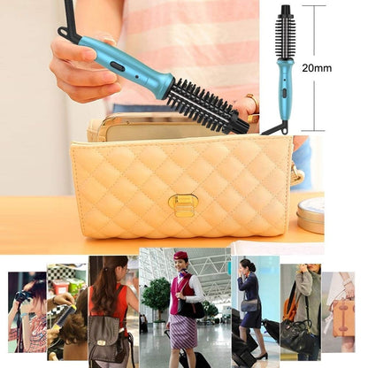 Mini rizador PHOEBE de 3/4 pulgadas de doble voltaje de cerámica turmalina iónico con bolsa de viaje para Europa, profesional, viaje para cabello corto