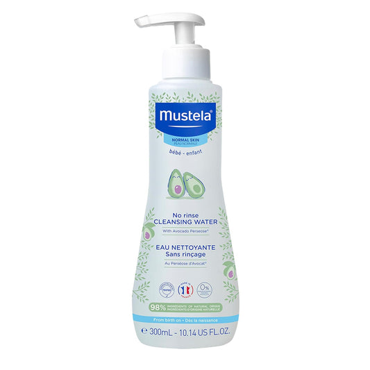 Mustela Agua limpiadora para bebés, agua micelar sin enjuague, con...