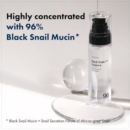 TOSOWOONG Black Snail Plus Essence con filtro de secreción de caracol negro de 960,890 ppm, suero hidratante, reparador, antienvejecimiento, piel opaca, líneas finas, piel sensible, cuidado de la piel