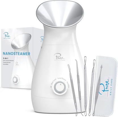 Pure Daily Care NanoSteamer - Vaporizador facial nano iónico grande...