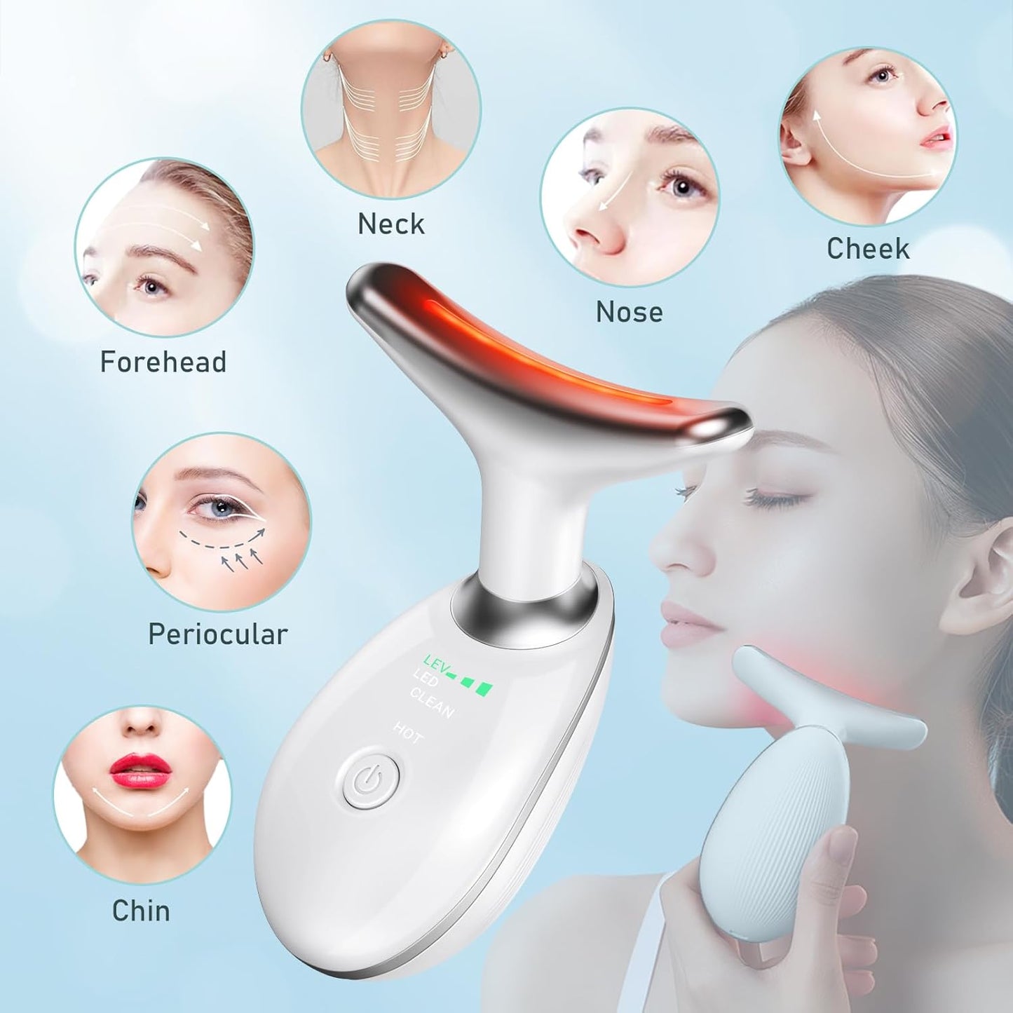 Oriflame Masajeador de cuello y cara, rodillo facial, herramienta p...