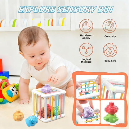 Montessori Juguetes para bebés de 6 a 12 a 18 meses, juguetes para niños de 1 año en adelante, juguete de dentición apilable, bloques de construcción, clasificador de formas, spinner y más