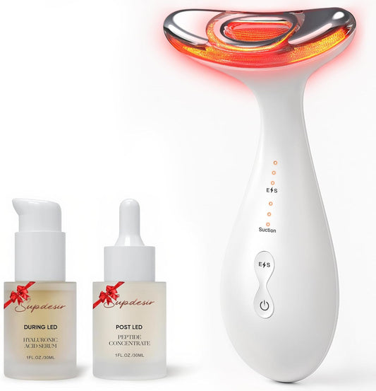 Masajeador de belleza 3 en 1 para luz roja Aurora para rostro y cue...