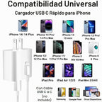 Cargador rápido para iPhone, [certificado MFi] Bloque de carga rápi...