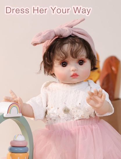 Cloveray Muñecas de bebé, 18 pulgadas realista Reborn Full Vinyl Ba...