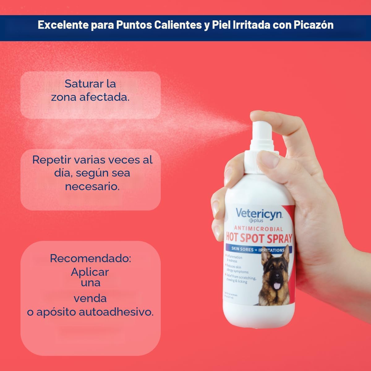Vetericyn Spray Plus Hot Spot para las llagas e irritaciones de la...