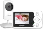 VTimes Monitor de bebé con cámara y audio, monitor de video para be...