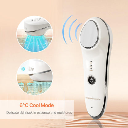 TOUCHBeauty Masajeador facial caliente y frío, dispositivo de vibra...