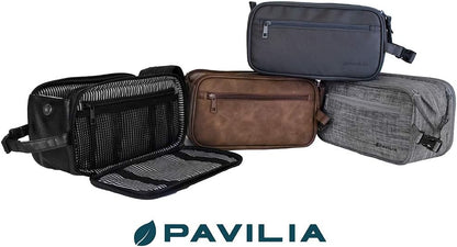 PAVILIA Bolsa de aseo para hombres, kit de afeitado de artículos de...
