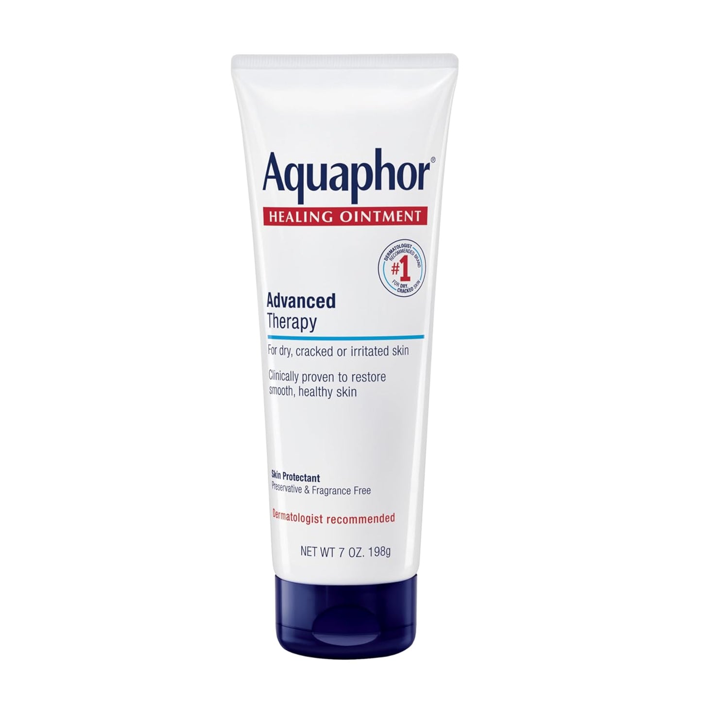 Aquaphor Ungüento Curativo de Terapia Avanzada, Protector de la Piel, Hidratante para Piel Seca, Tubo de 7 Onzas