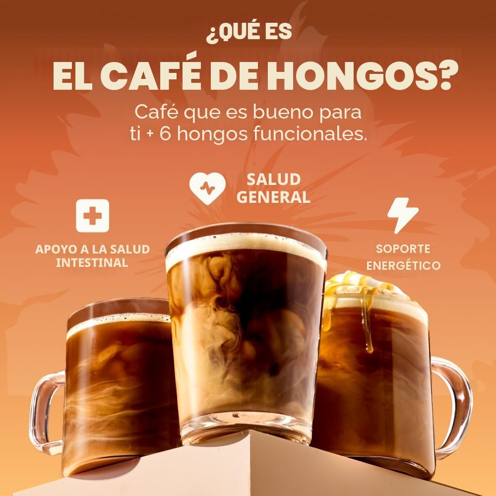 RYZE SUPERFOODS - Café de tostado medio de hongos orgánico USDA con...