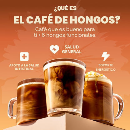 RYZE SUPERFOODS - Café de tostado medio de hongos orgánico USDA con...