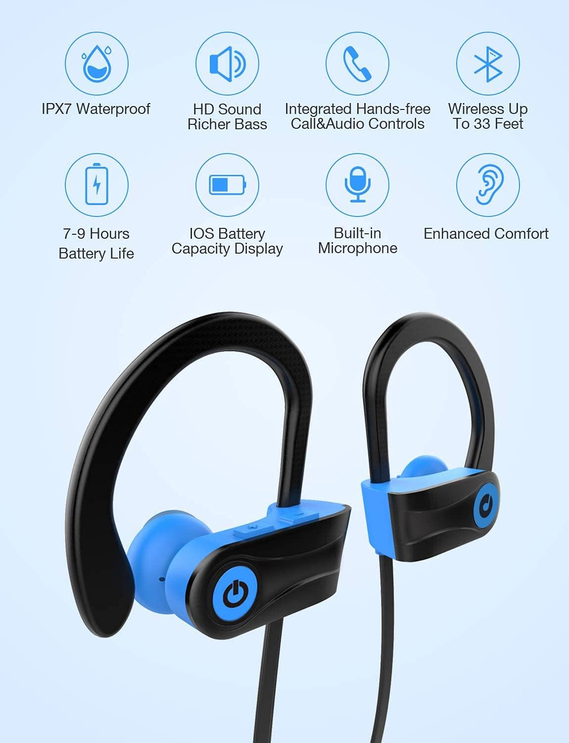 Auriculares Bluetooth, auriculares deportivos inalámbricos Otium, i...