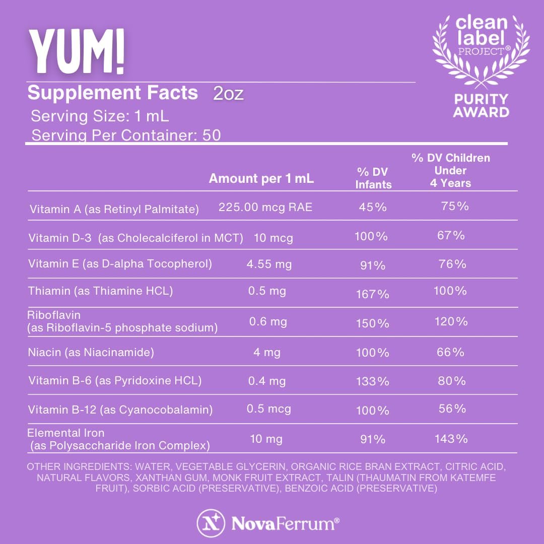 Suplemento multivitamínico NovaFerrum con hierro para bebés y niños...
