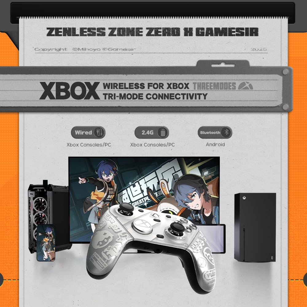 GameSir G7 Pro Wireless Gaming Controller - Officially Licensed for Xbox Series X|S, Xbox One, Windows PC & Android, TMR Joysticks, 1000Hz Polling Rate, Charging Station - Zenless Zone Zero Edition