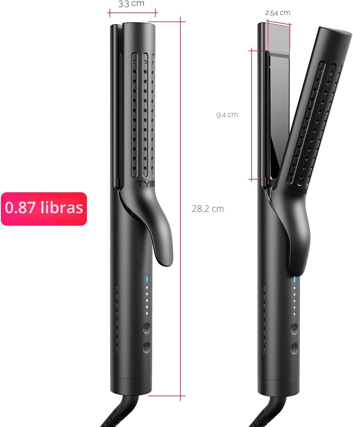 TYMO Airflow 2.0 - Plancha rizadora de pelo 2 en 1, rizador de pelo...