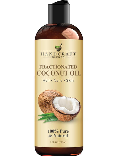 Handcraft Blends Aceite de coco fraccionado, 8 onzas líquidas, 100%...