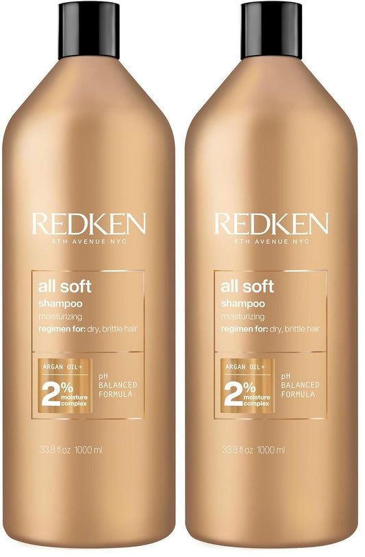Redken All Soft Shampoo - Hidrata y nutre el cabello seco y quebrad...