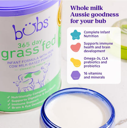 Bubs Fórmula Infantil de 365 Días de Ganado Alimentado con Pasto co...