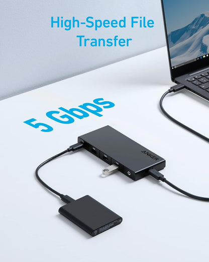 Anker Hub USB C (10 en 1), monitor dual con HDMI 4K, entrega de potencia máxima de 100 W, puertos HDMI 4K duales, 4 puertos de datos USB-A/USB-C, lector de tarjetas Ethernet y SD para portátiles Dell, ThinkPad y más