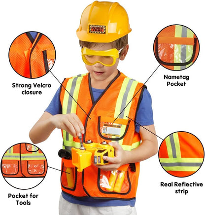 Lesheng space Disfraz de trabajador de construcción para niños, dis...