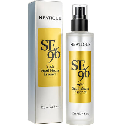 Advanced Snail 96% Mucin Power Essence 4.1 fl oz, Neatique SE96 - Suero hidratante y reparador de mucina de caracol para cara con filtrado de secreción de caracol para arrugas, piel opaca y líneas