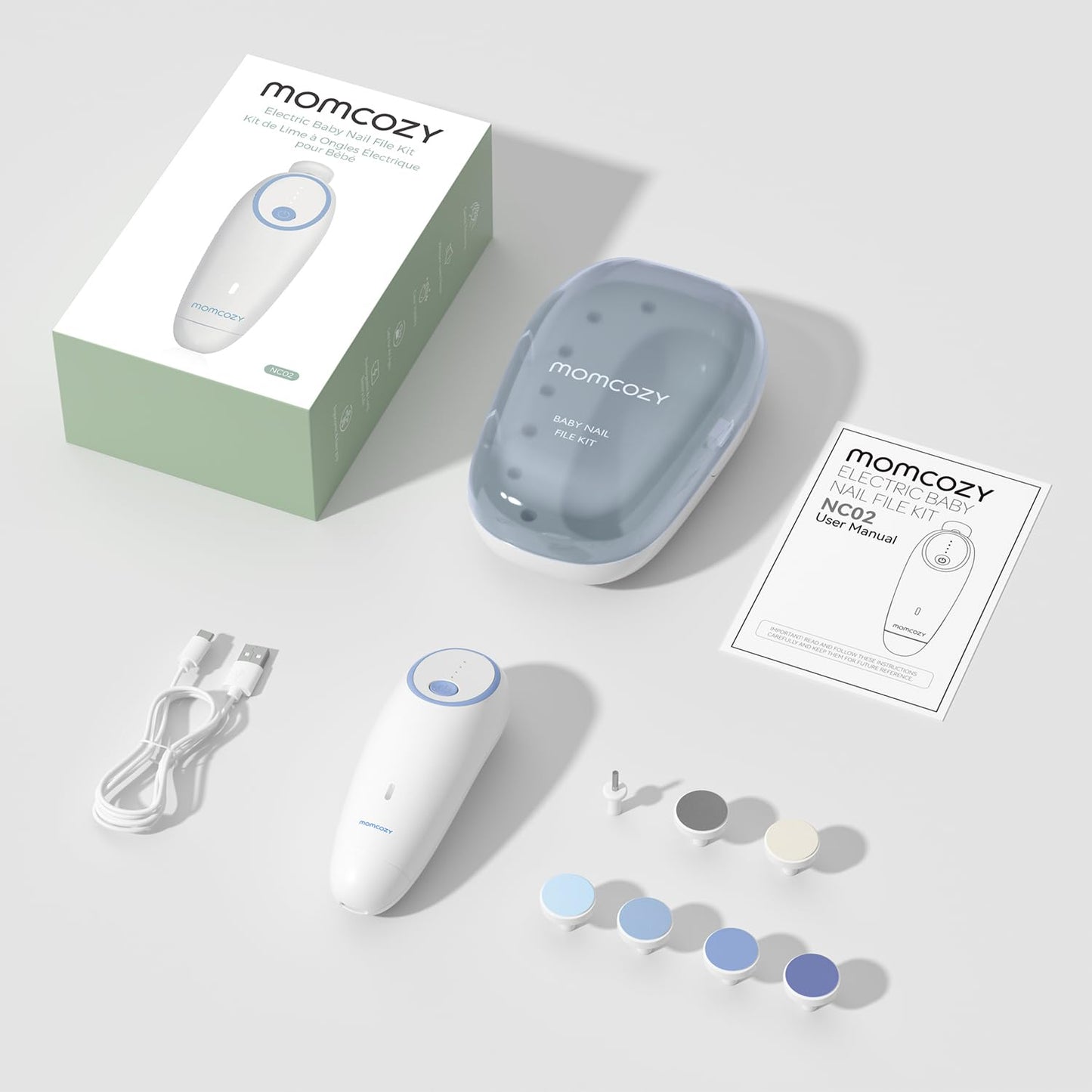 Momcozy Lima eléctrica de uñas para bebé, recortadora de uñas eléct...