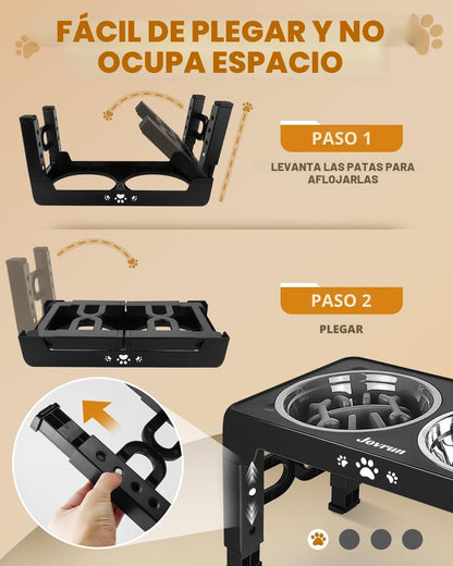 Jovrun Cuencos Elevados para Perros, Comedero para Perros con Plato...